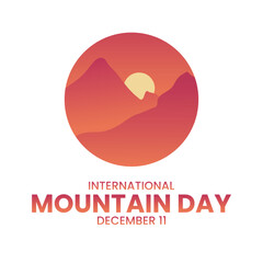 International mountain day on 11 december. Vector illustration flat design