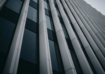 Modern building facade with repetitive geometric patterns