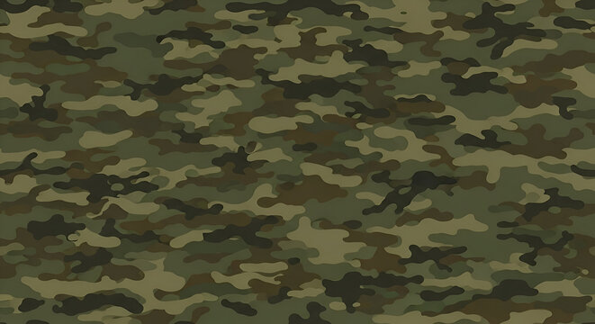 Detailed camouflage pattern in shades of green and brown.