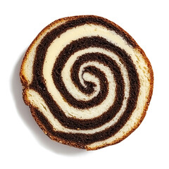 Fototapeta premium Spiral Swirl Cake Slice with Contrasting Layers