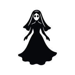 Ethereal silhouette of a spectral bride for Halloween design.