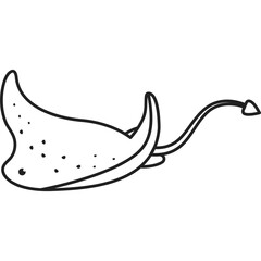 Fototapeta premium Stingray Line Illustration