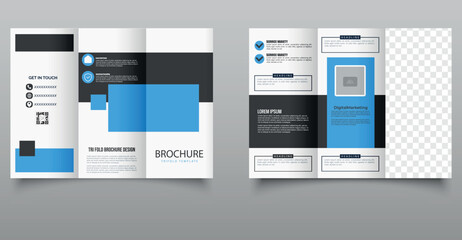 Geometric Modern Corporate Trifold Brochure Template Design.