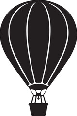 Black silhouette of a hot air balloon with a basket and gondola © MDSAIFUR