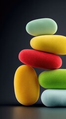 Multi Level Pastel Shapes in Paper Art Structure