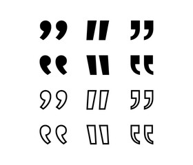 quotation mark symbols set