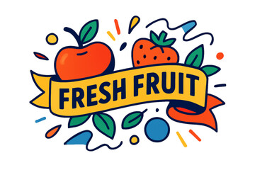 Fresh fruit illustration with colorful design and vibrant elements  