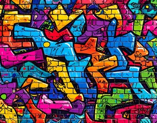 Obraz premium Vibrant graffiti art on a brick wall