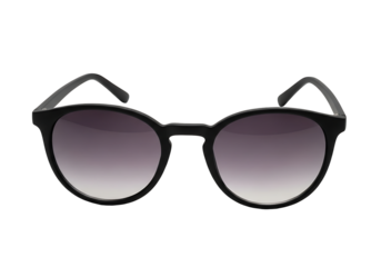Black round sunglasses with gradient lenses.