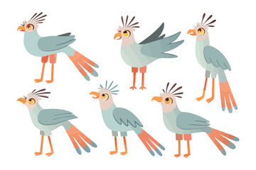 Playful Avian Ensemble: A collection of whimsical avian illustrations, each featuring unique postures and expressions. Their vibrant hues and expressive features create a captivating visual narrative.