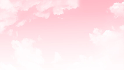 Beautiful pink sky and white clouds for background.