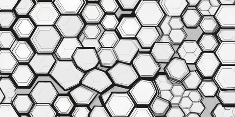 Seamless hexagon honeycomb pattern with geometric texture and abstract black and yellow background design