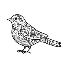 Ornate Bird Coloring Page Design