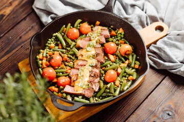 Vegetables with steak