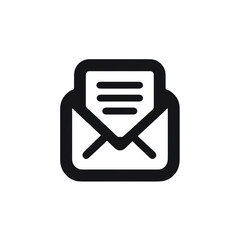 Open Email Envelope Icon with Message
