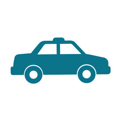 Fototapeta premium Vector art of teal car isolated a