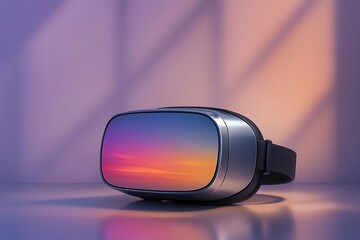 Minimalist VR Glasses Showcasing Reflective Gradient Lenses