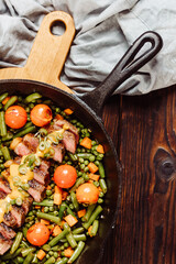 Vegetables with steak