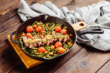 Vegetables with steak