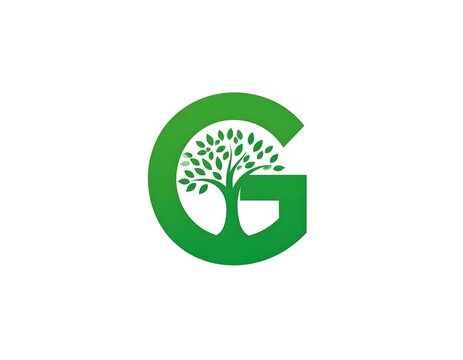 Green stylized logo of a tree inside the letter G