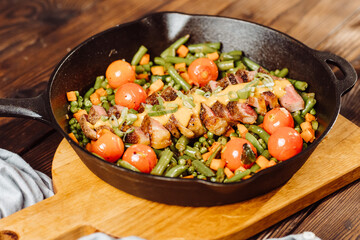 Vegetables with steak