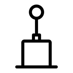 Sim racing gear shifter icon. Gear stick icon. sim racing gearbox. Outline style. 48x48 px