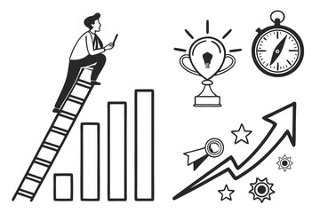 business man and graph
