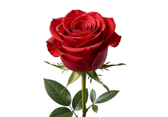 Close-up of a vibrant red rose on a black background.