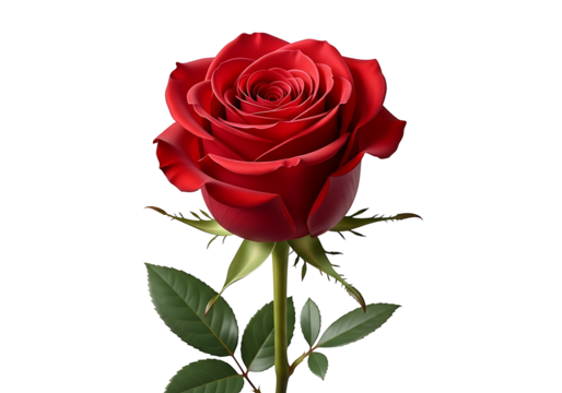 Close-up of a vibrant red rose on a black background. - Powered by Adobe