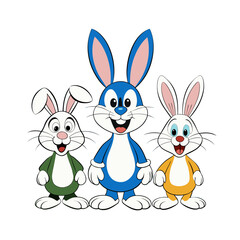 Obraz premium Cute Bunny Family Cartoon Animal Vector for Kids Posters, Books & Mascot Designs | Clean Editable File