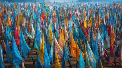 Vibrant Tapestry of Flags: A Colorful Celebration