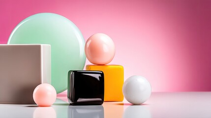 Pastel Geometric Shapes Abstract Design