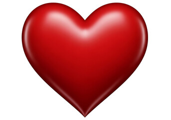 Glossy red heart shape on a black background.