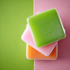 Pastel Glitter Squares on a Two Tone Background