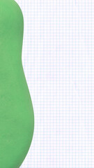 White grid patterned iPhone wallpaper, green wave border