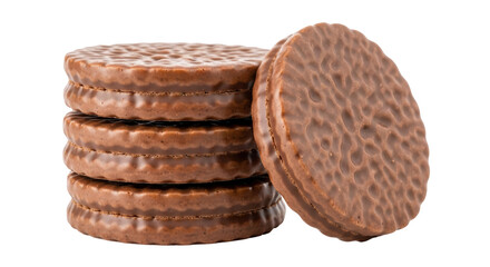 Isolated Stack of Chocolate Biscuits