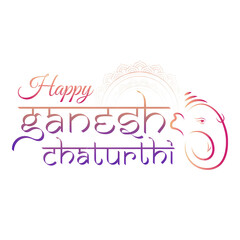 Happy Ganesh chaturthi Lettering Text design png 