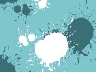 민트색 물감 자국