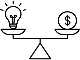 Fototapeta premium Balanced Business Scale Icon Fairness Stability Concept for Corporate Finance and Ethical Management
