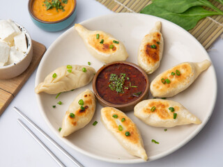 Pan fried momos. Kothey, gyoza,pan friend.