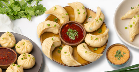 Steamed menu plated for restaurant menu.