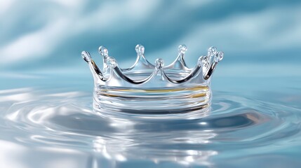 Elegant Crystal Crown Shining on Calm Water Surface Reflection