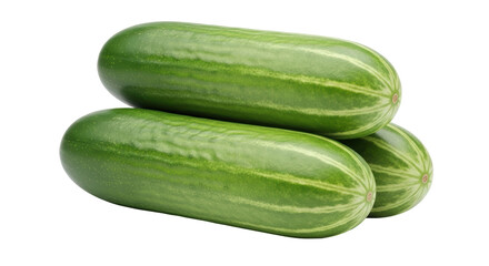 Isolated Green Cucumbers Stack