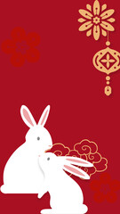 Year of Rabbit iPhone wallpaper, animal zodiac sign background