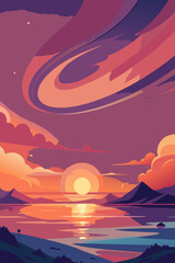 Fototapeta premium sunset over the sea