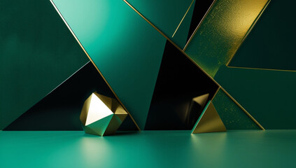abstract background with green triangles
