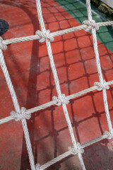 Climbing spider web, adventure activity for kids at park