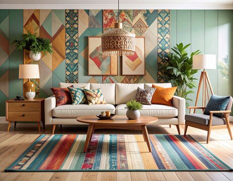 Maximalist interior blending bold prints, vintage decor, layered textures, and sculptural elements in one rich space.