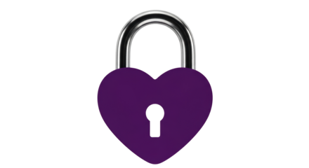 Isolated Heart Shaped Padlock