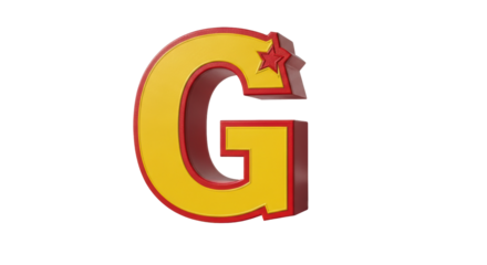 Isolated Letter G with Star